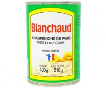 Champignons de Paris émincés – Blanchaud – pieds et morceaux- 390g