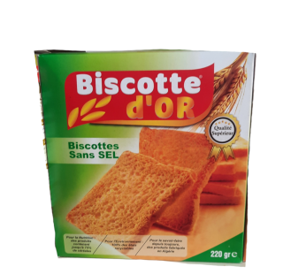 Biscottes sans sel – Biscotte d’Or – 220g