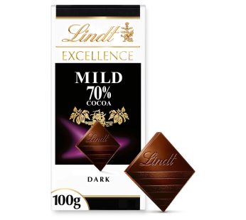 Chocolat noir Lindt  Excellence – Mild Dark – 70% – 100g