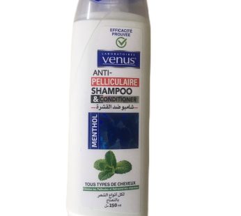 Shampooing et aprés shampooing  Anti-pelliculaire Venus – Menthol – Tous types de cheveux – 250ml