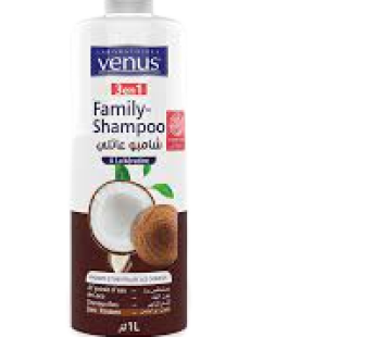 Shampooing Venus Family Shampoo 3en1- à l’extrait d’eau de noix de coco – Cheveux fins- 1L