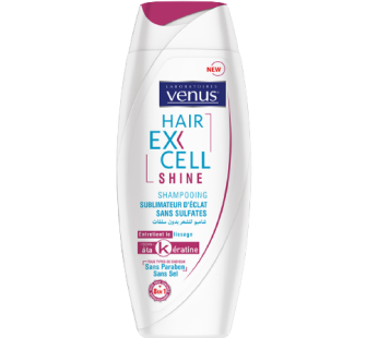 Shampooing Venus Hair Excell – Shine – à la kératine – Tous types de cheveux – 250ml