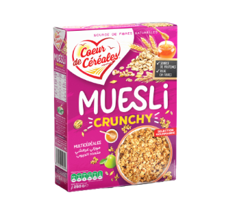 Muesli Crunchy – Coeur de céréales – Multicéréales – 250g
