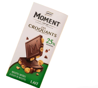Chocolat au lait Moment – Les Croquants –  25% noisettes entières et éclats de noisettes